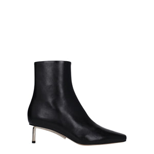 Schwarze Lederstiefeletten
