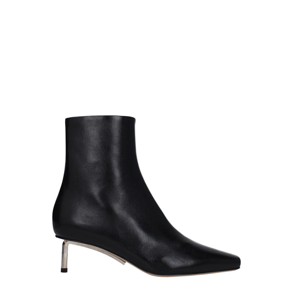 Schwarze Lederstiefeletten