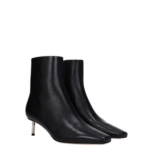 Schwarze Lederstiefeletten