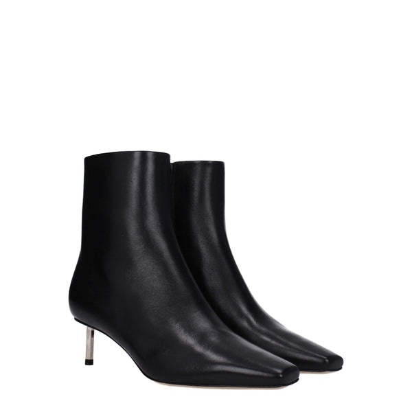 Schwarze Lederstiefeletten
