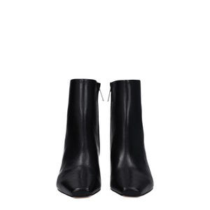 Schwarze Lederstiefeletten