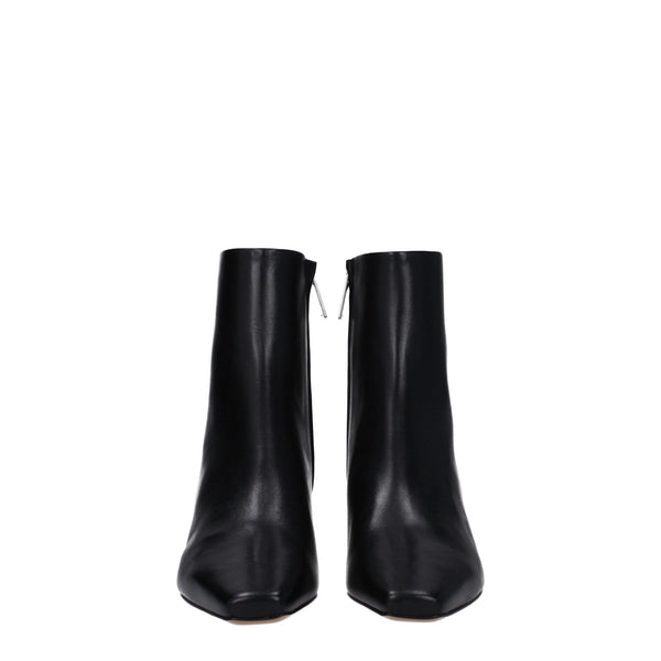 Schwarze Lederstiefeletten