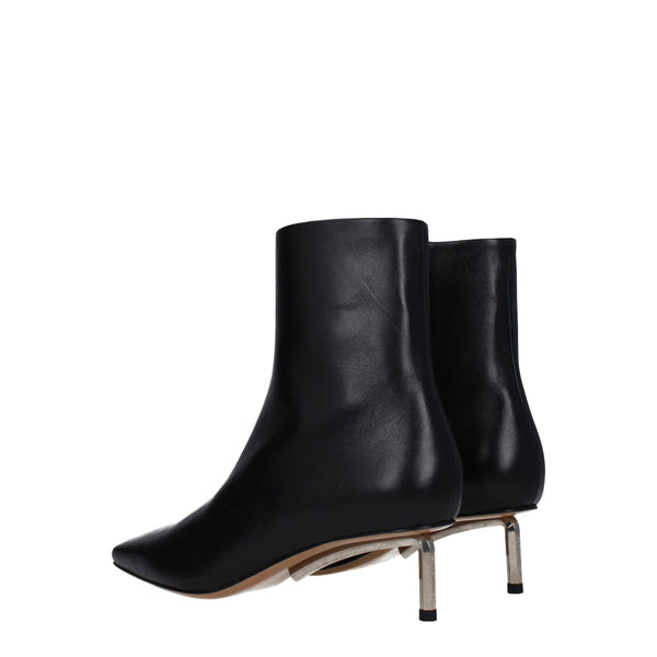 Schwarze Lederstiefeletten