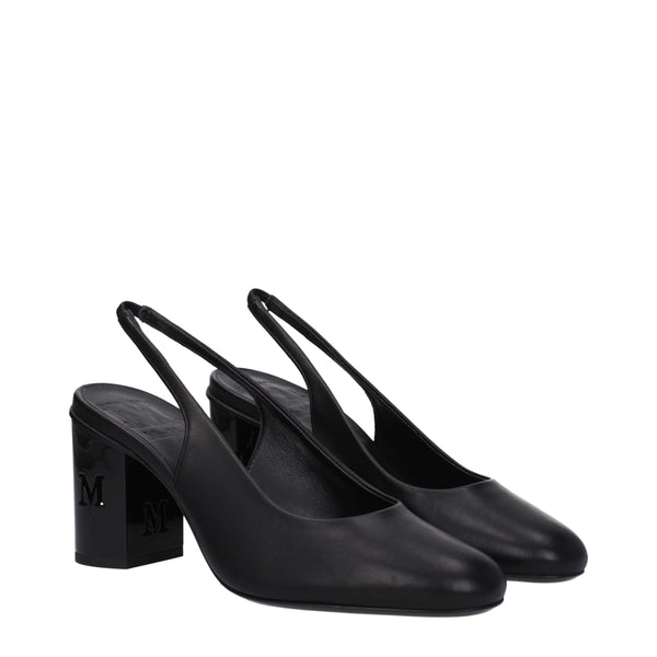Schwarze Lederpumps