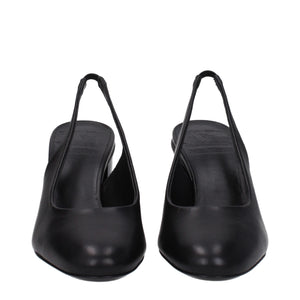 Schwarze Lederpumps