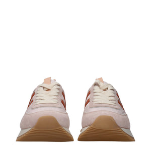 Rosa Stoff Chunky Sneakers