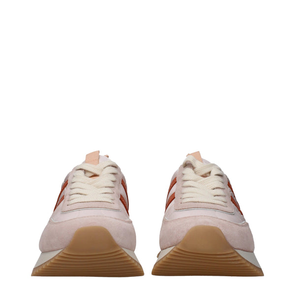Rosa Stoff Chunky Sneakers