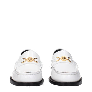 Weiße Leder Slipper