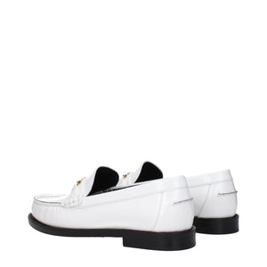 Weiße Leder Slipper