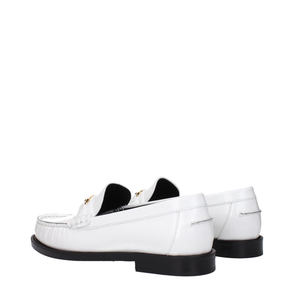 Weiße Leder Slipper