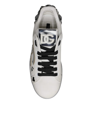 Weiß Crystal Logo Portofino Turnschuhe Schuhe