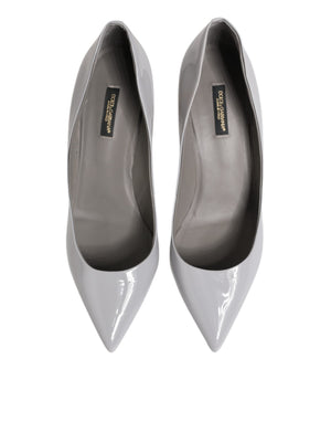 Hellgraue Leder Kitten Heels Pumps Schuhe