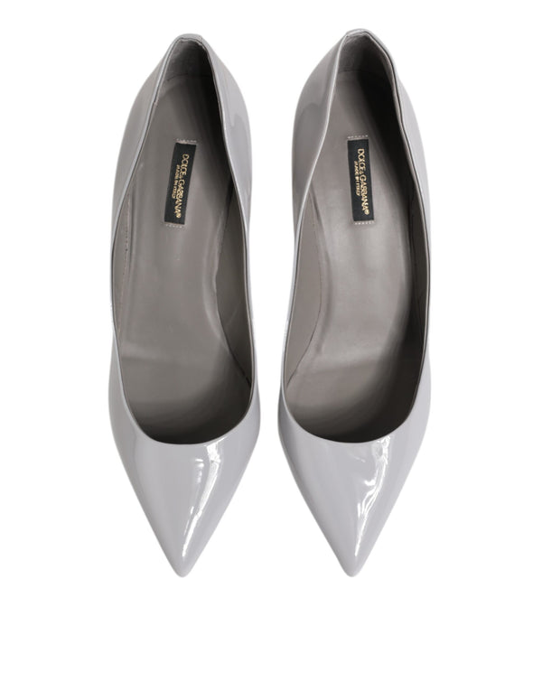 Hellgraue Leder Kitten Heels Pumps Schuhe