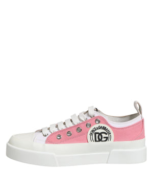 Weiß Rosa Canvas Low Top Turnschuhe Schuhe