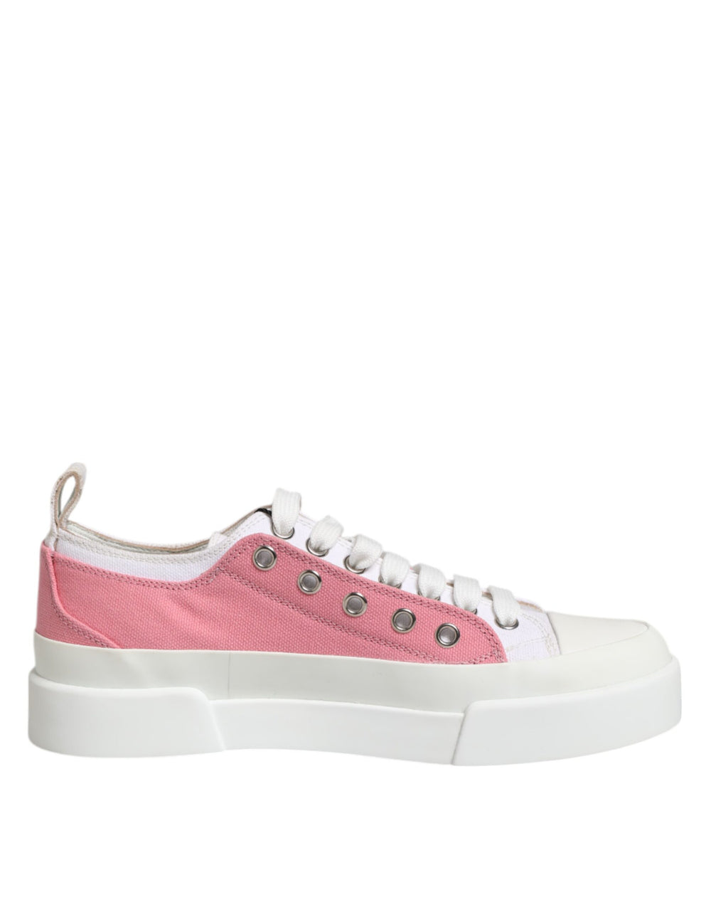 Weiß Rosa Canvas Low Top Turnschuhe Schuhe