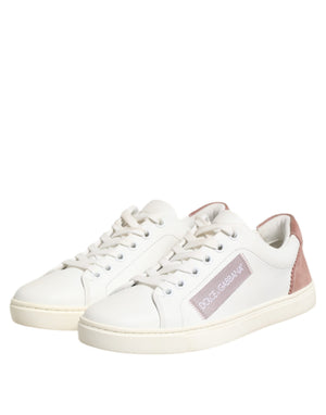 Weiß Rosa Leder Low Top Turnschuhe Schuhe