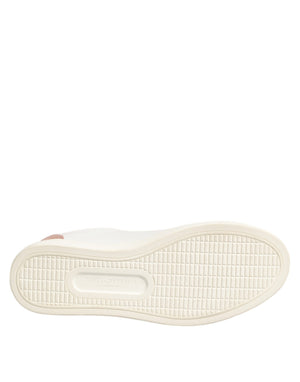Weiß Rosa Leder Low Top Turnschuhe Schuhe