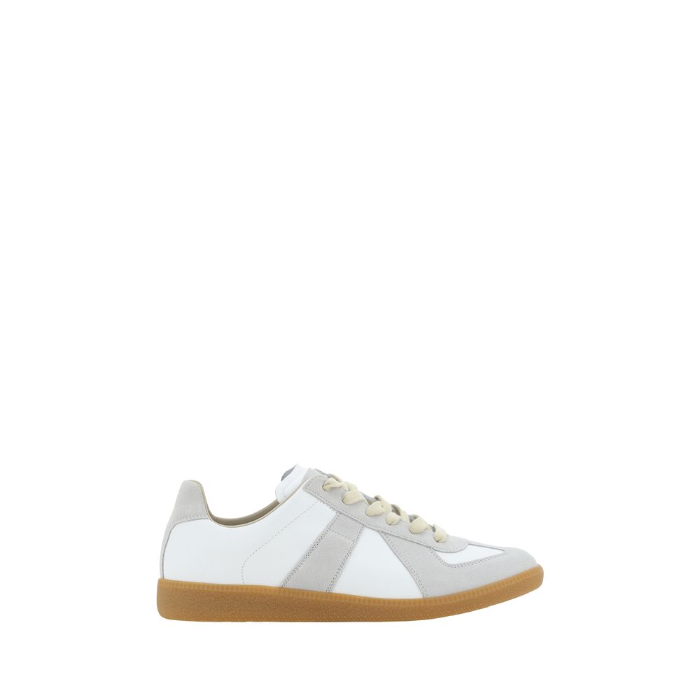 Weiße Gummisohle Sneakers mit niedrigem Schaft