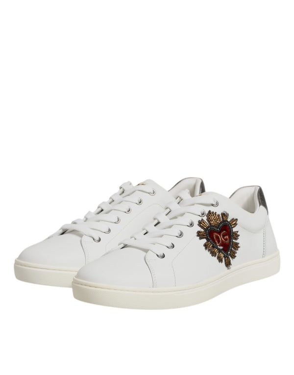 Weiß Sacred Heart Männer Low Top Turnschuhe Schuhe