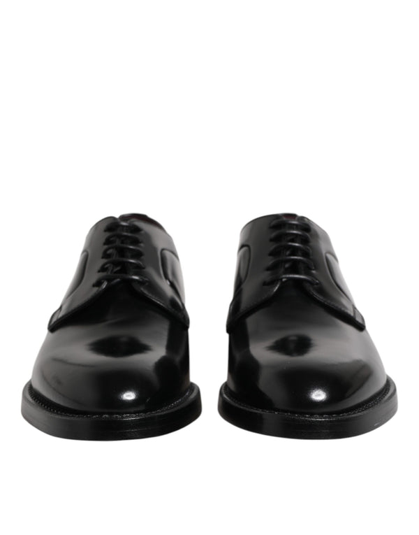 Schwarze Kalbsleder Schnürschuhe