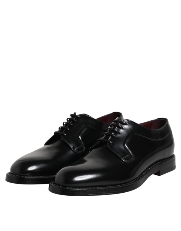 Schwarze Kalbsleder Schnürschuhe