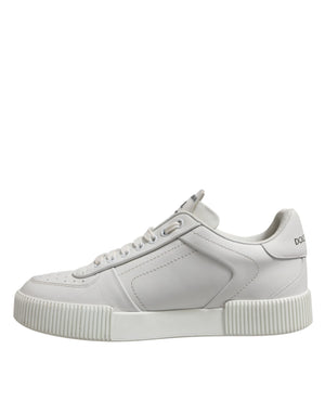 Weiß Miami Leder Low Top Turnschuhe Schuhe