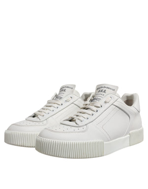 Weiß Miami Leder Low Top Turnschuhe Schuhe