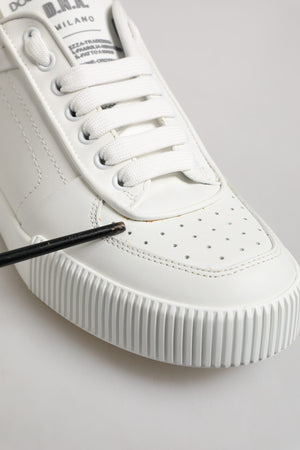Weiß Miami Leder Low Top Turnschuhe Schuhe