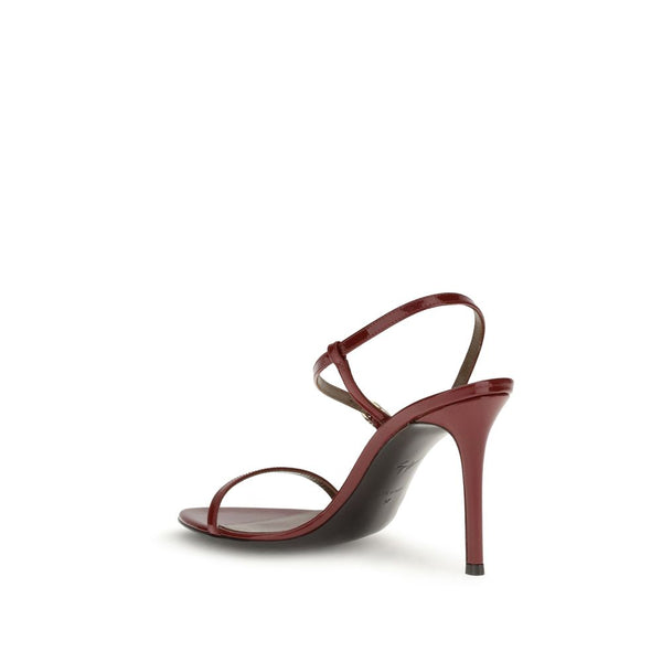 Rote Leder-Stilettosandalen