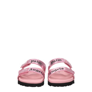 Rosa Lederpantoffeln Sandalen