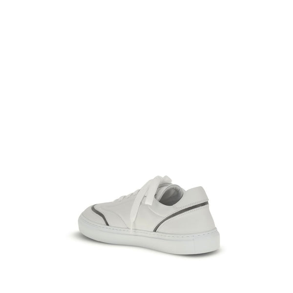 Weiße Kalbshaut Bos Taurus Sneakers mit niedrigem Schaft
