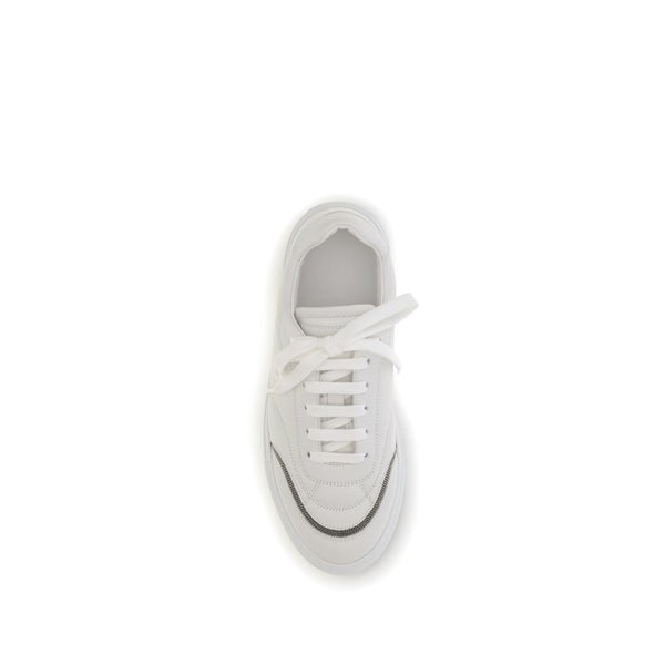 Weiße Kalbshaut Bos Taurus Sneakers mit niedrigem Schaft
