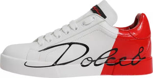 Weiß Rot Logo Portofino Turnschuhe Schuhe
