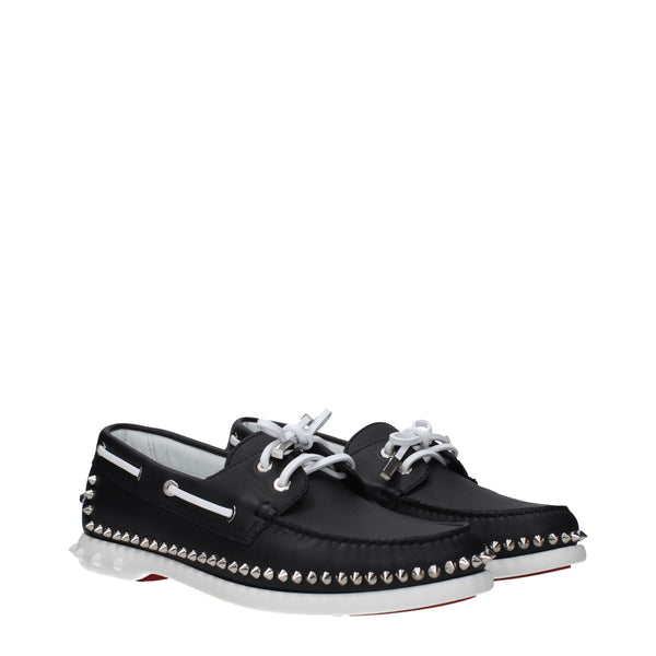 Schwarze Leder Slipper