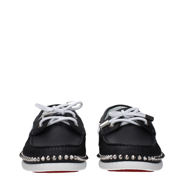 Schwarze Leder Slipper