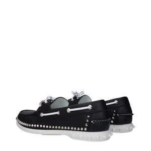 Schwarze Leder Slipper
