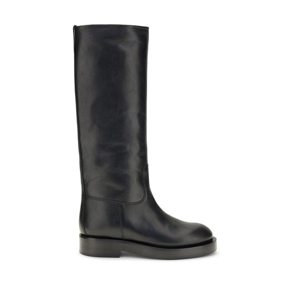 Schwarze Lederstiefel