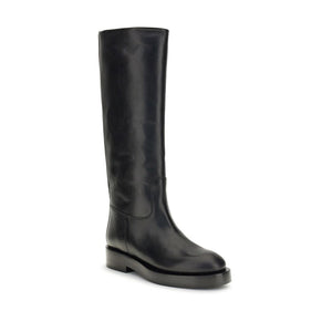 Schwarze Lederstiefel