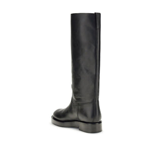 Schwarze Lederstiefel