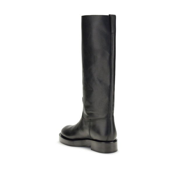 Schwarze Lederstiefel