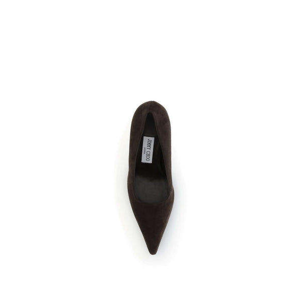 Braune Leder-Pumps mit hohem Absatz