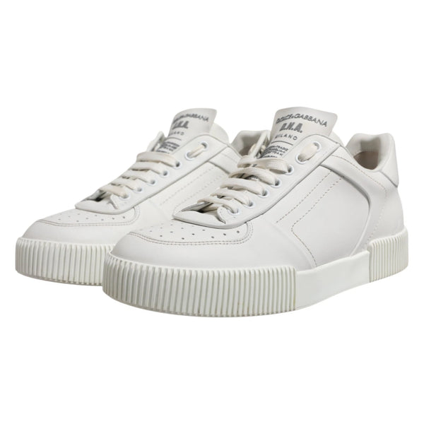 Weiß Miami Leder Low Top Männer Turnschuhe Schuhe