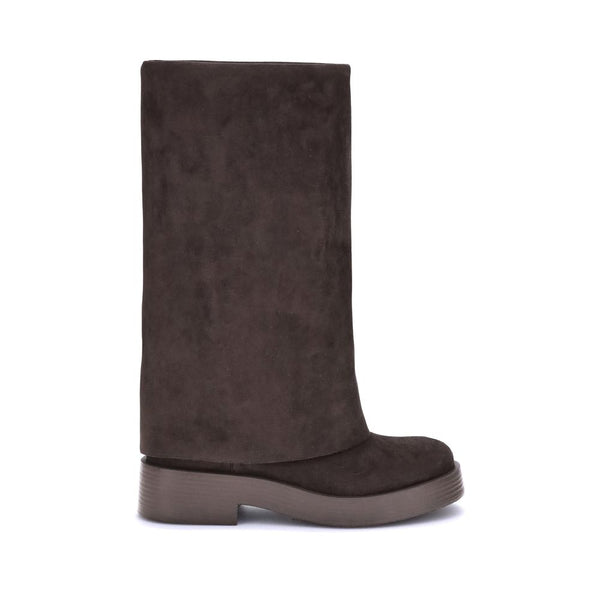 Braune Polyester-Stiefel