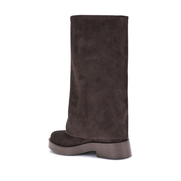 Braune Polyester-Stiefel