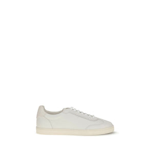 Weiße Gummisohle Sneakers mit niedrigem Schaft