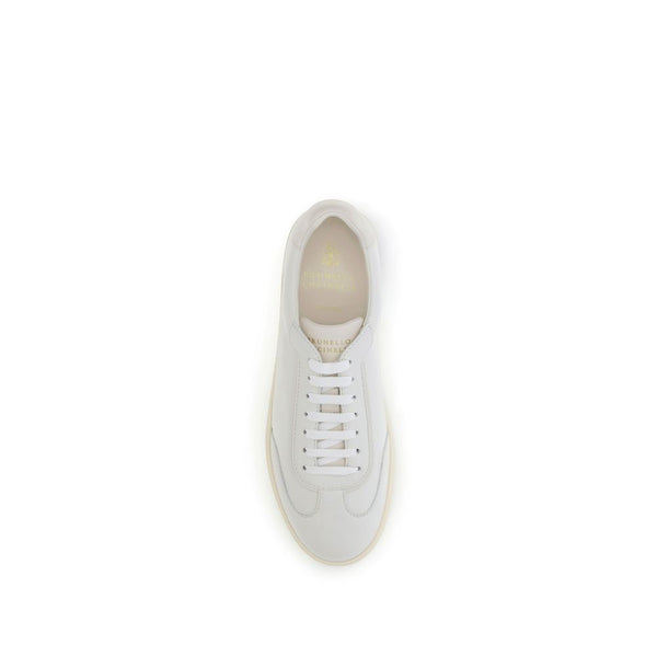 Weiße Gummisohle Sneakers mit niedrigem Schaft