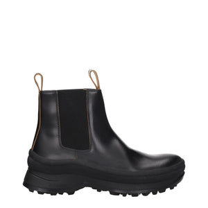 Schwarze Lederstiefeletten