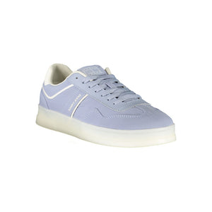 Blaue Leder Damen Sneaker