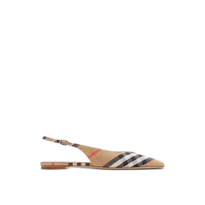 Braune Stoff-Ballerinas
