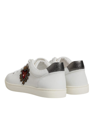Weiß Silber Sacred Heart Männer Turnschuhe Schuhe